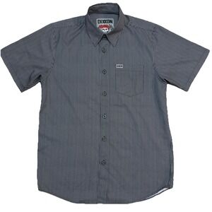 Dixxon Flannel Company Men's Small Benny Short Sleeve Black Gray Striped Shirt